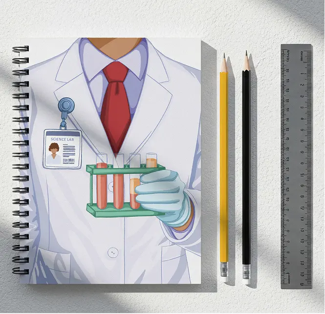 Male Scientist Notebook